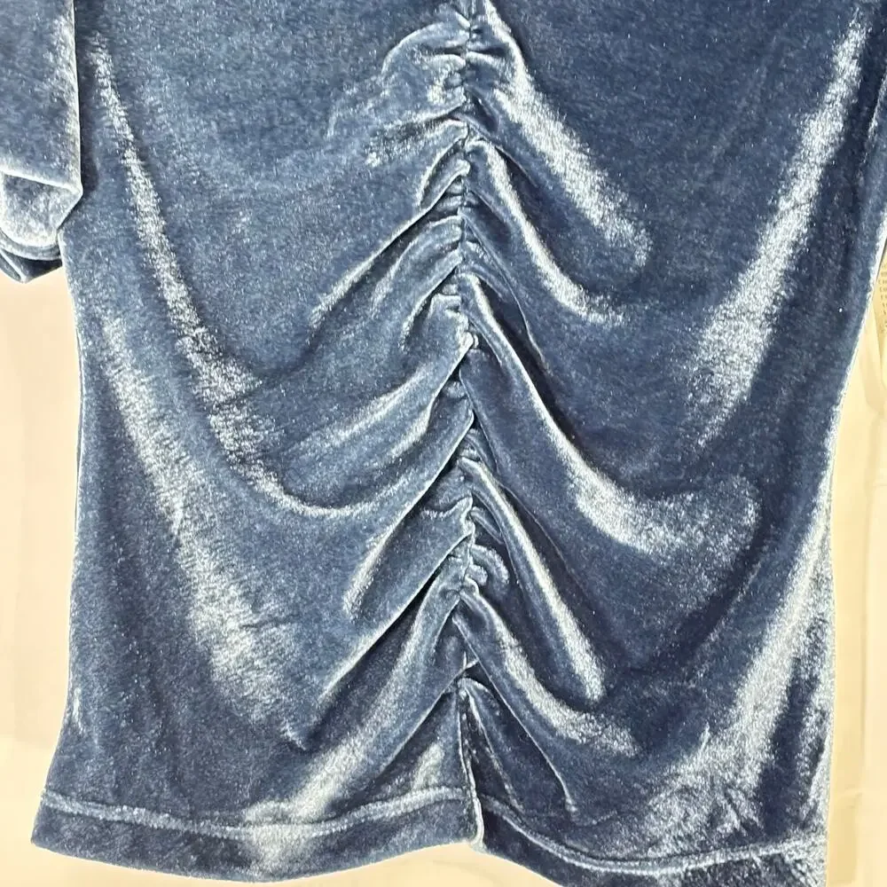 NWT Free People ‘Cupcake’ Velvet Top Blue Outerspace XS